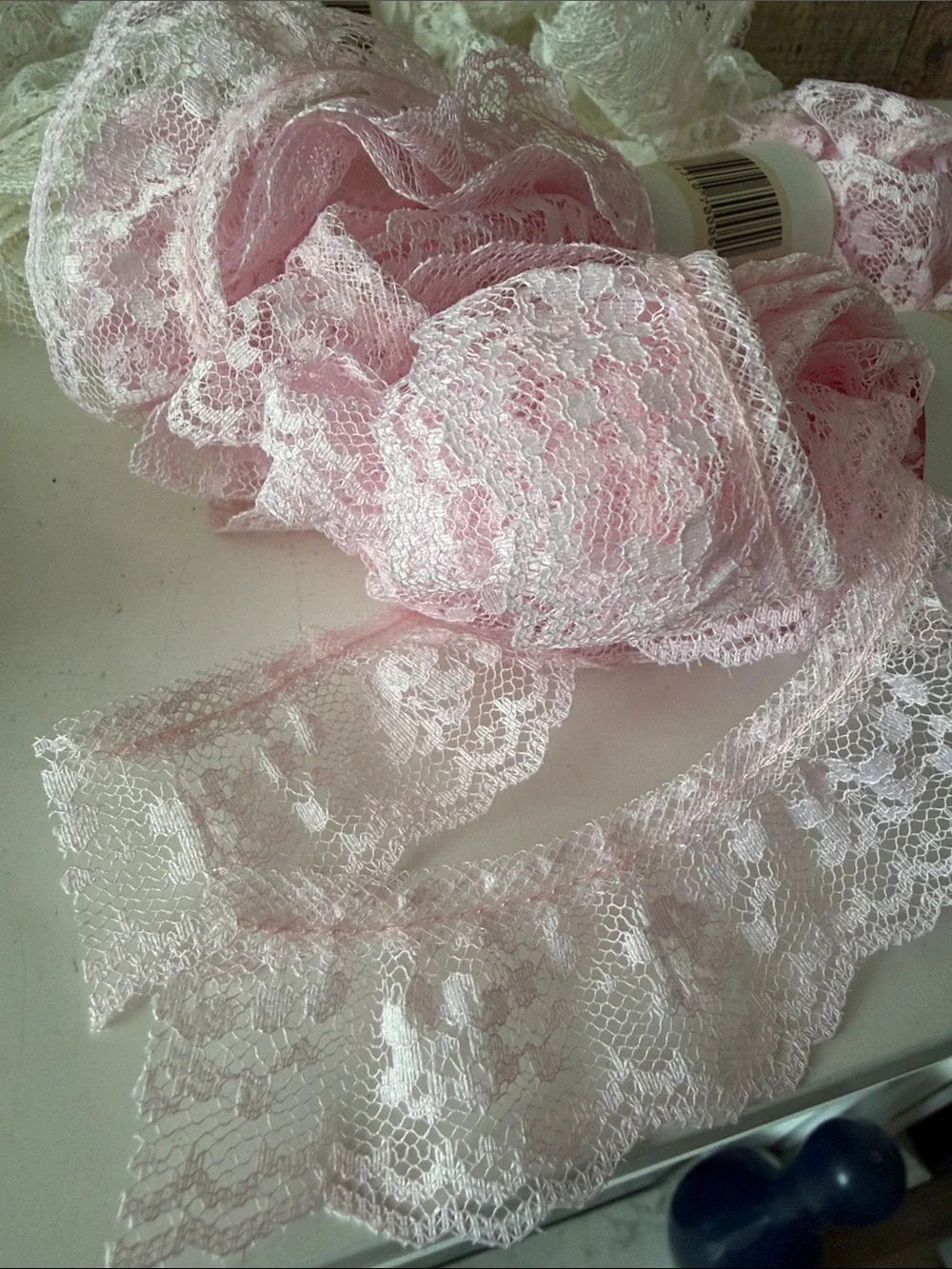 Lace Trim Ribbon Bundle – Pink & White Decorative Lace